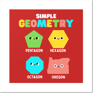 Simple Geometry Math Cute Faces Funny Shapes Oregon Posters and Art